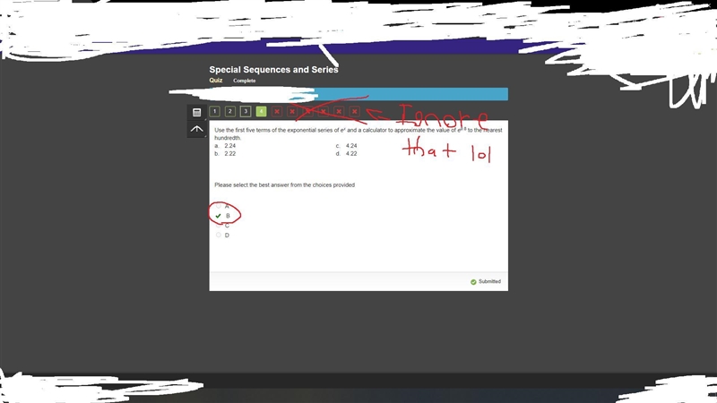 Use the first five terms of the exponential series of e' and a calculator to approximate-example-1