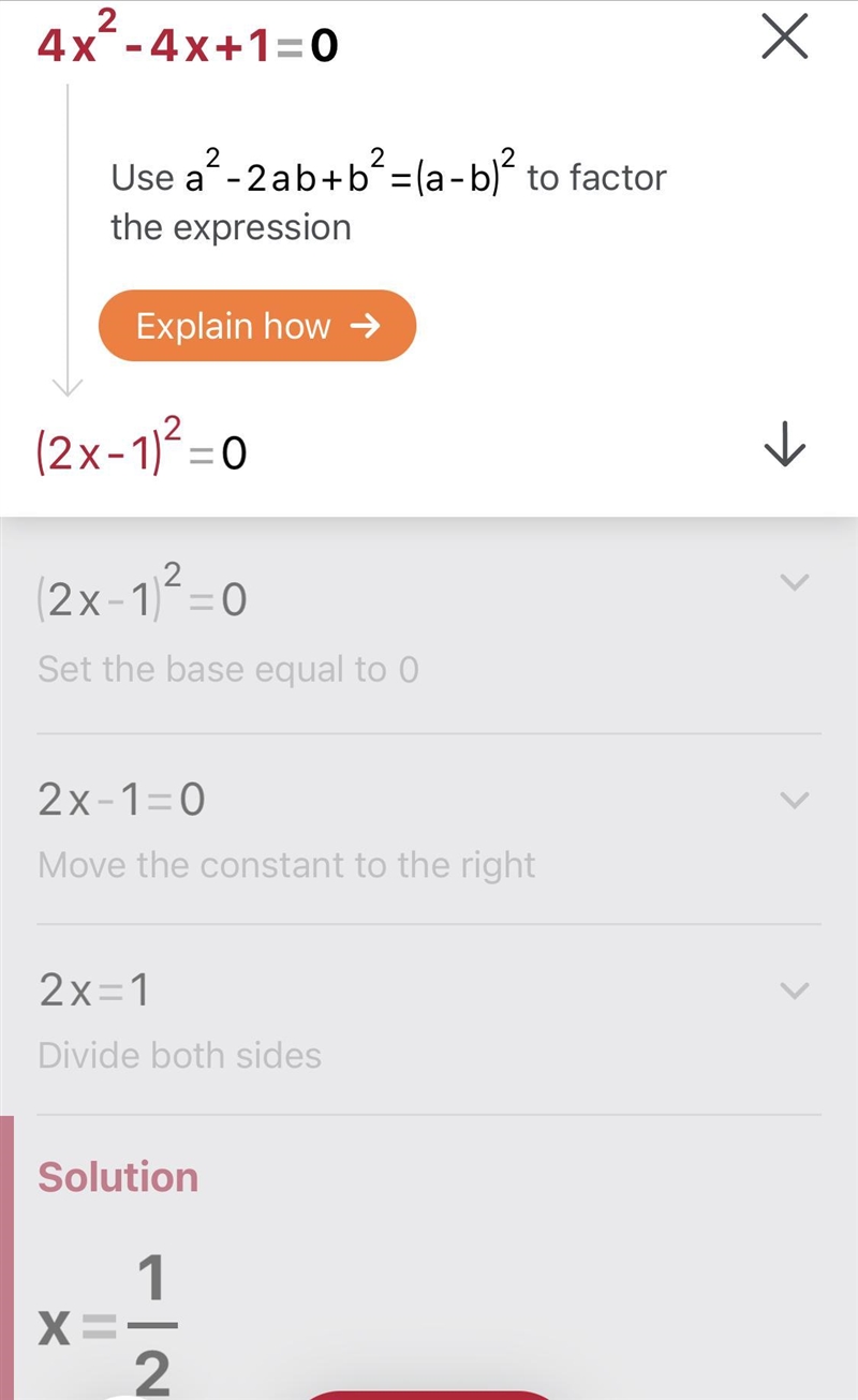 4x^(2) -4x+1=0-example-1