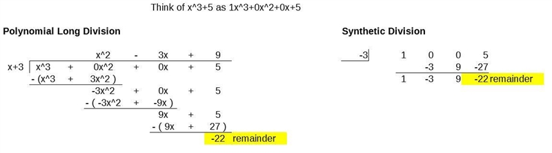 If f(x) = x3 + 5, then what is the remainder when f(x) is divided by x + 3?-example-1