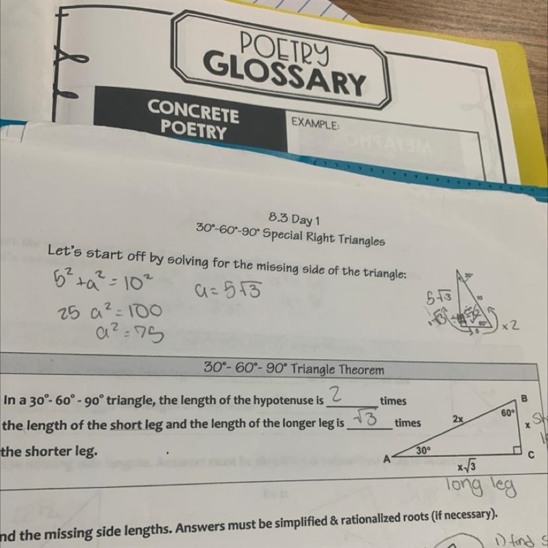 What are the angle measures of the triangle? A. 30°, 60°, and 90° B. 45°, 45° and-example-1