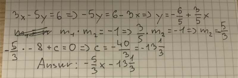 What is the equation of a line passing through the point (-8,0) that is perpendicular-example-1