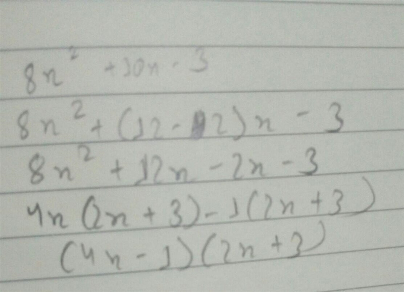 Factor 8x^2+10x-3 plz explain your answer-example-1