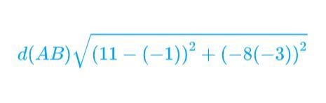 If A=(-1,-3) and B=(11,-8), what is the length of line ab?-example-2