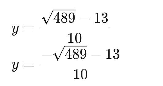 5y( y + 3) - 2(y - 2) = 20 ​-example-1