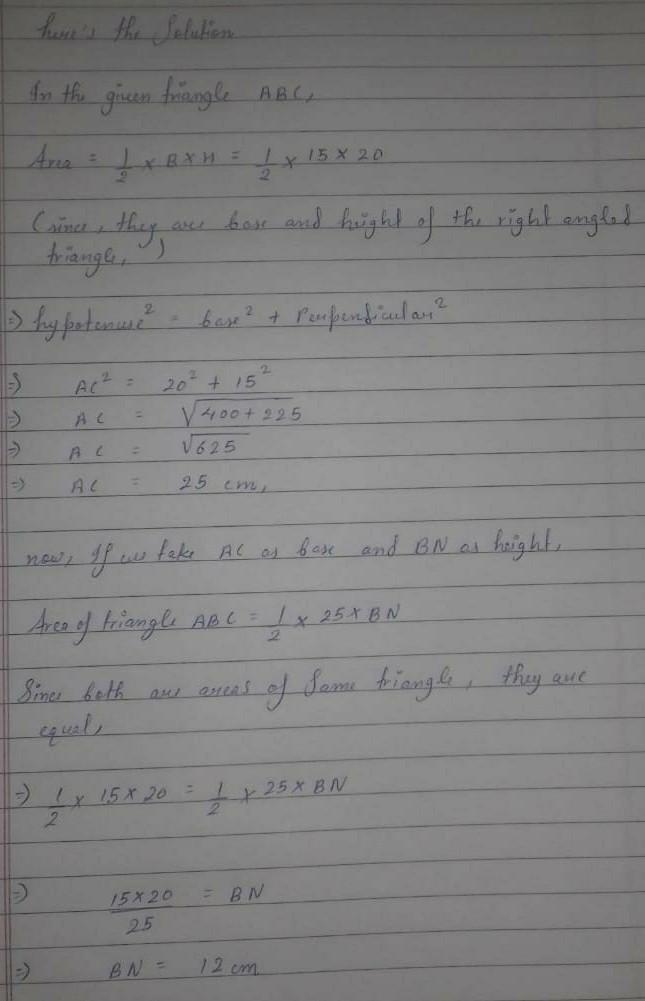 In the figure, a triangular board ABC is right-angled at B. The lengths of the two-example-1