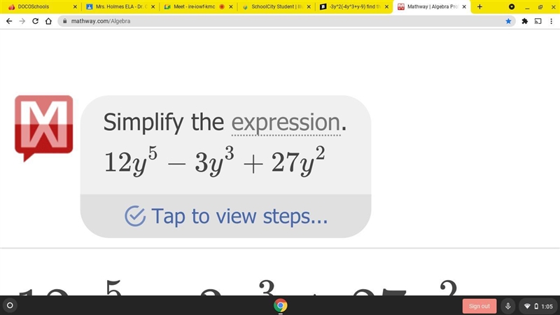 -3y^2(-4y^3+y-9) find the product.-example-1