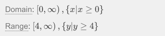 State domain and range for y=√x + 4-example-1