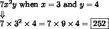 What is the solution given the expression 7x^-2 when x=3 and y=9 ?-example-1