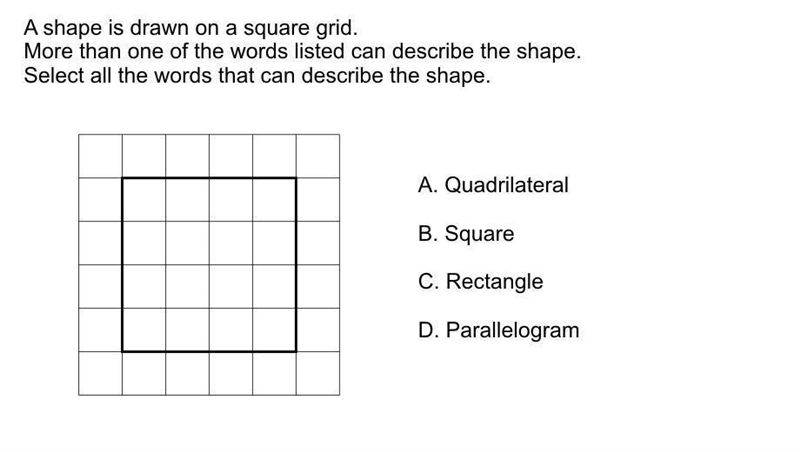 A shape is drawn on a square grid. More than one of the words listed can describe-example-1