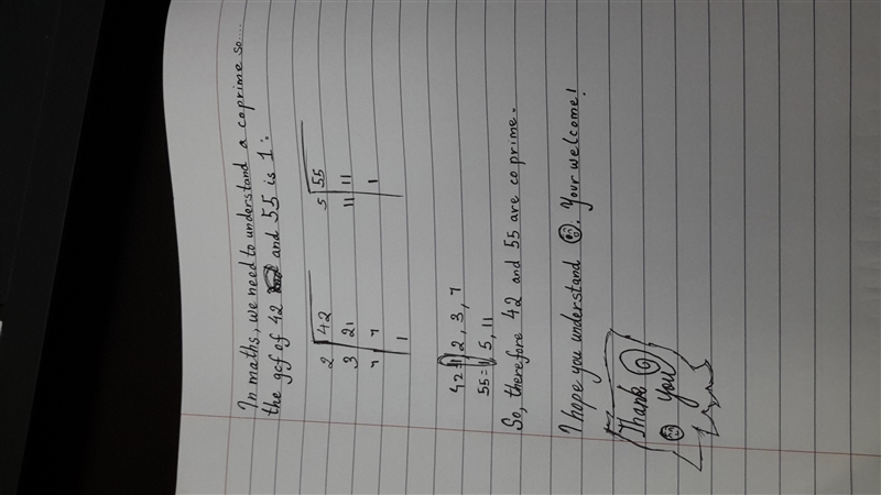 What is the greatest common factor of 42 and 55?-example-1