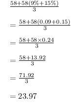 when ramona went out with her 3 sisters,they spent $58 plus tax on there meal . they-example-1