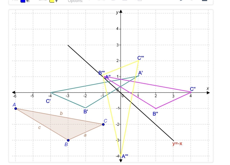 PLEASE HURRY perform the following series of rigid transformations on ∆abc translate-example-1