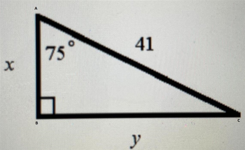 8. Find the values of the variables. a. x = 39.6, y = 10.6 b. x = 10.6, y = 39.6 c-example-1