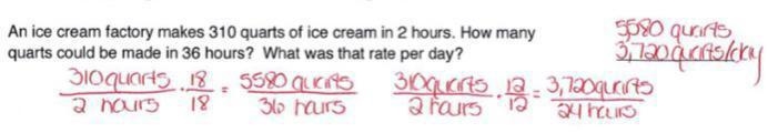 an ice cream factory makes 330 quarts of Ice cream in 2 hours how many quarts could-example-1