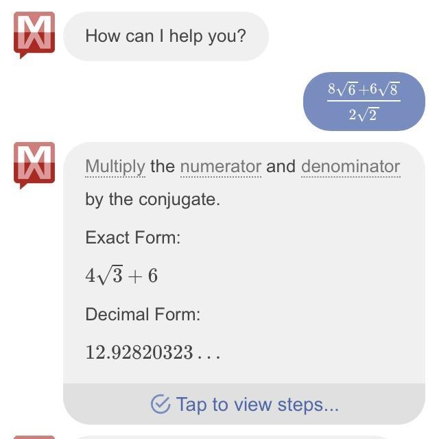 Simplify. (8√(6mn) + 6√(8mn) )/(2√(2mn) )-example-1