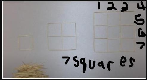 Based on the pattern in the picture, how many squares do you think will be used to-example-1