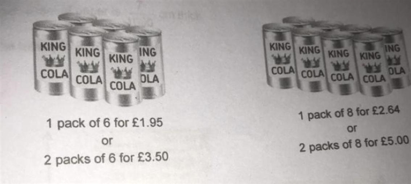 Work out the cheapest way to buy 48 cans of cola-example-1