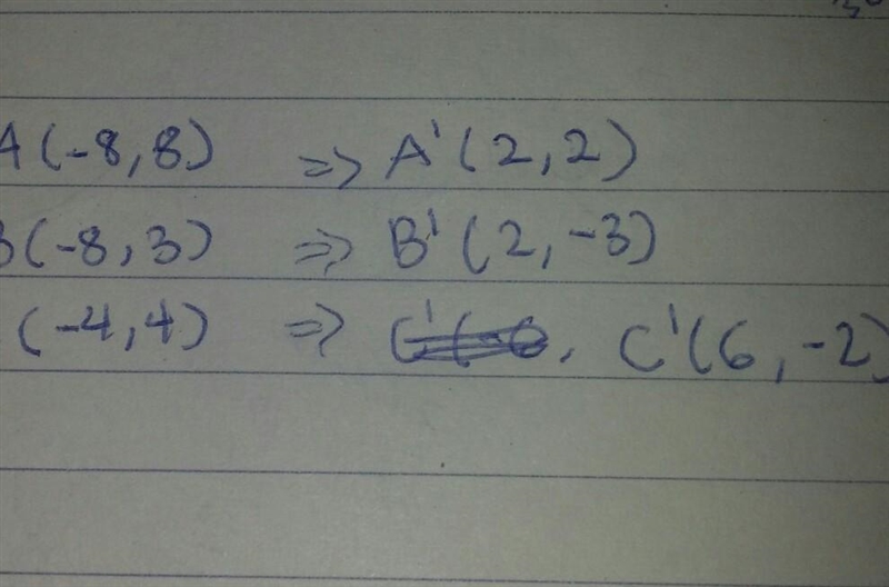 WOULD A KIND S0UL PLEASE HELP ME OUT???!!!!!!!!!!!! The translation (x, y) ->(x-example-1