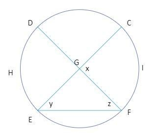 The intersecting chords theorem states we can calculate the angle measure by... * A-example-1