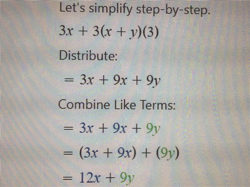 3x+3(x+y)3, x, plus, 3, left parenthesis, x, plus, y, right parenthesis-example-1