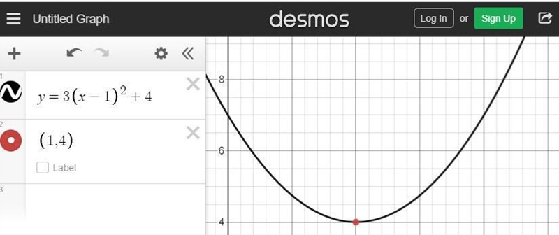 What are the coordinates of the vertex for the function shown below ?-example-1