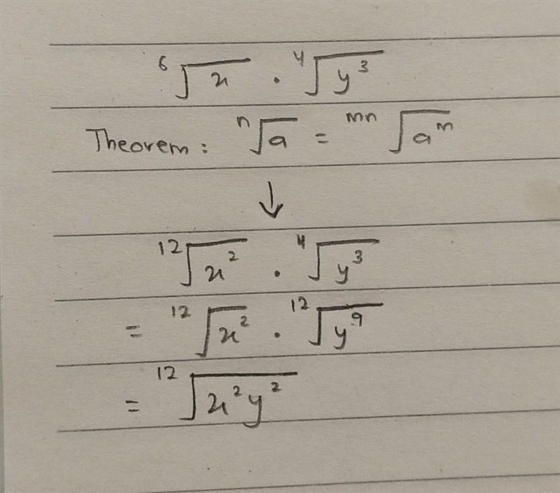 Simplify: ^6sqrtx times ^4sqrty^3​-example-1