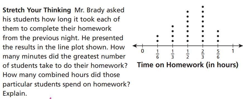 Mr. Brady asked his students how long it took them to complete their homework from-example-1