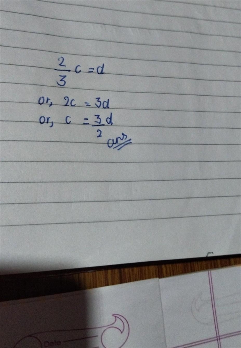 2/3c = d (solve for c)-example-1