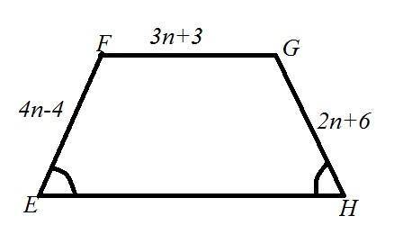 Consider quadrilateral EFGH. Quadrilateral E F G H is shown. Sides F G and E H are-example-1