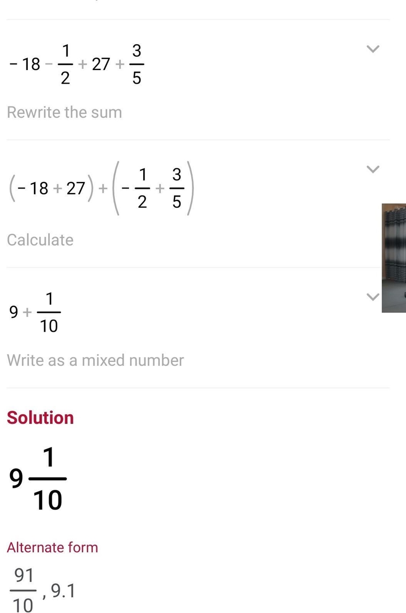 What is -18 1/2 plus 27 3/5?-example-1