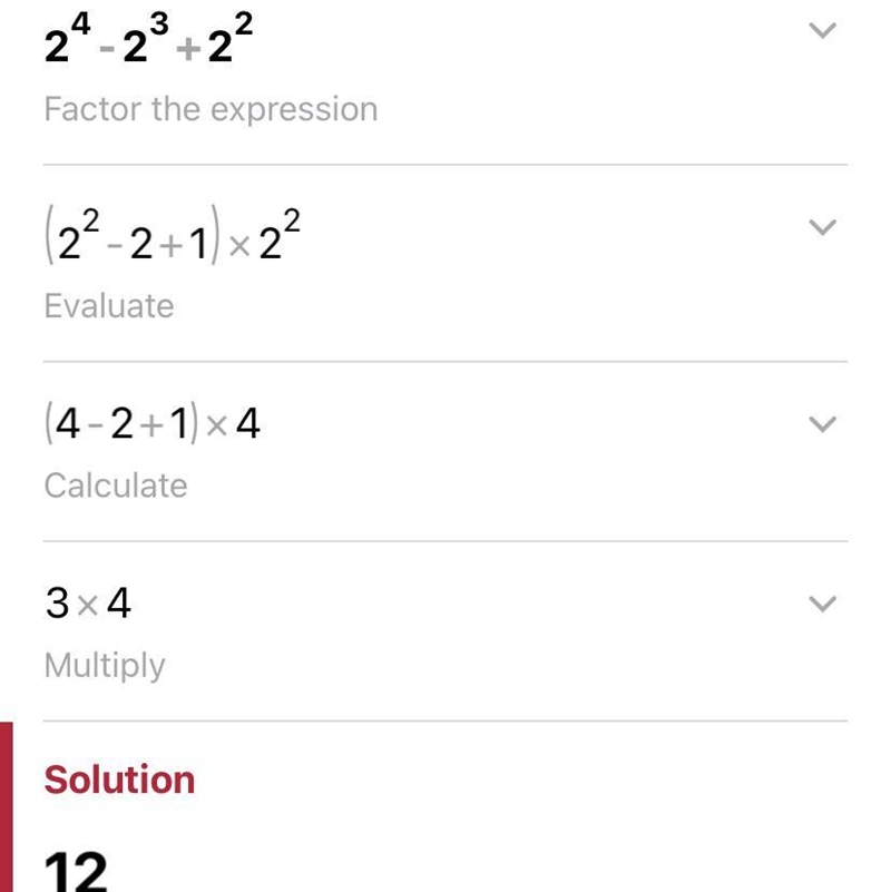 2^4 - 2^3 + (2^2) simplify-example-1