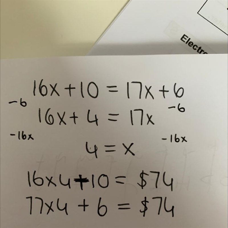 Write a system of equations to describe the situation below, solve using any method-example-1