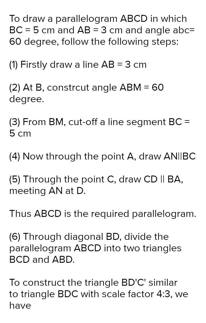 The figure below is a parallelogram. AB = 5 cm and BC = 3 cm. Find angle ABC-example-2