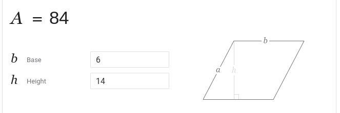 Find the area of the parallelogram shown below. 6 14 square units-example-1