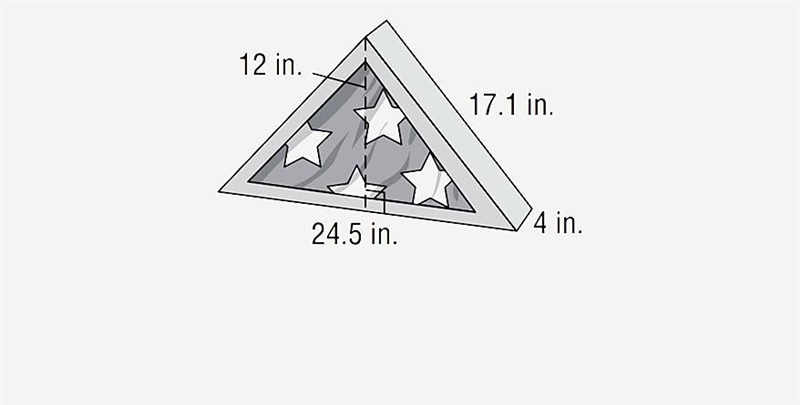 The storage box for a flag is in the shape of a triangular prism. What is the surface-example-1