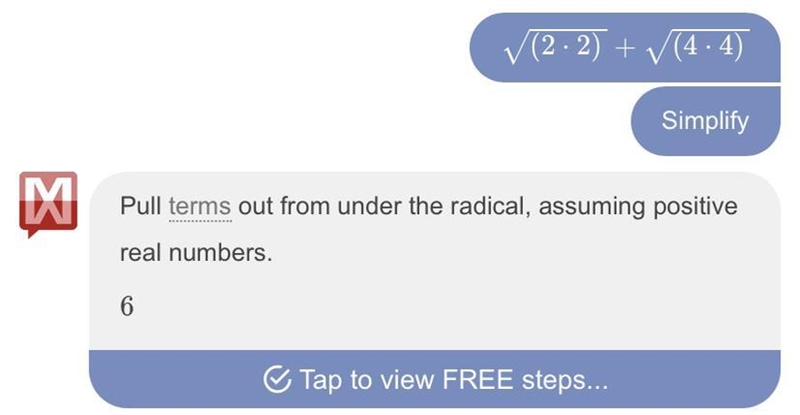 Solve it please, √(2*2) + √(4*4) ASAP​-example-1