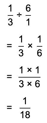 What is the quotient when the fraction 1/3 is divided by the whole number 6?-example-1