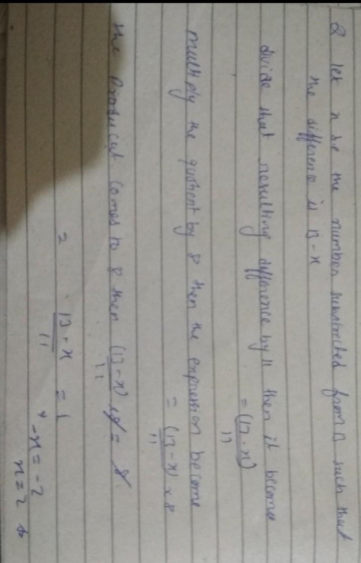 If the sum of difference of 13 and 4 divided 64 and 8 is subtracted from the result-example-1