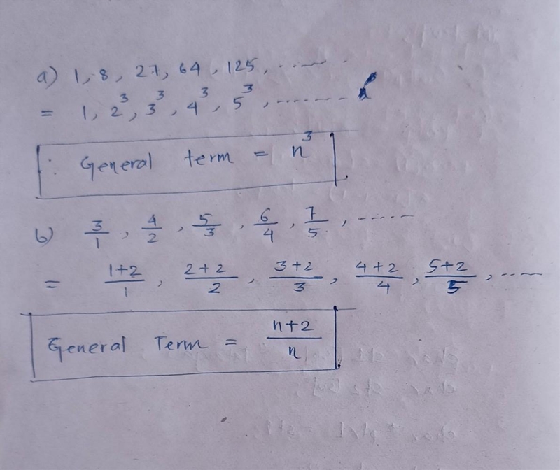 Find a possible formula for the general terms of the sequence a.1,8,27,64,125,...​-example-1