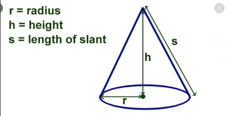 Find the surface area and volume of the cone .-example-1