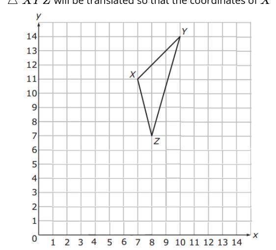 XYZ will be translated so that the coordinates of X' are (5,11). What will be the-example-1