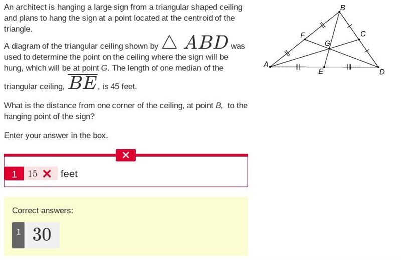 An architect is hanging a large sign from a triangular shaped ceiling and plans to-example-1