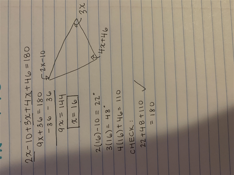 How to find the value of x in degrees HELP-example-1