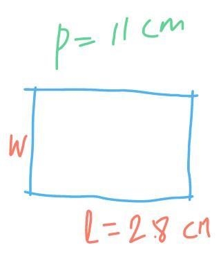 You need to design a rectangle with a perimeter of 11 cm. The length must be 2.8 cm-example-1