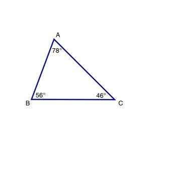 Order the lengths of the sides of triangle ABC from greatest to least Angle A = 78° angle-example-1