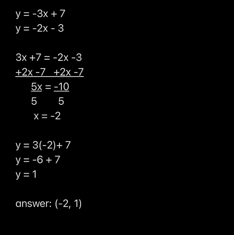 Please Find the solution to the following system using substitution or elimination-example-1