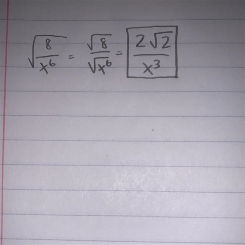 Which expression is equivalent to _/8/x^6? Assume x > 0?-example-1