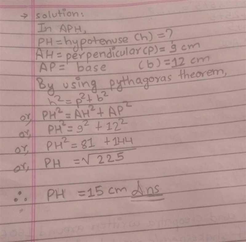 7. Find the length of HP. 12 P 9 H-example-1