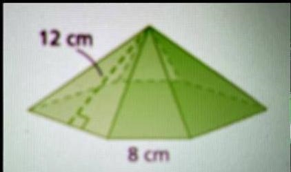 Find the surface area of the hexagonal pyramid. The base area is 166.3 cm2.-example-1