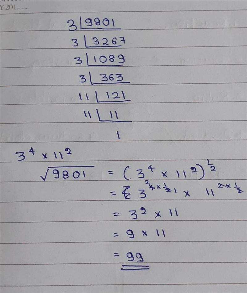 Square Root of 9801 With Steps Please-example-2